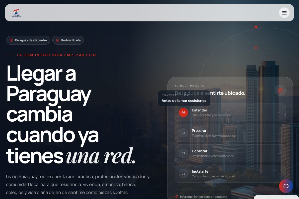 Mockup de la web Living Paraguay