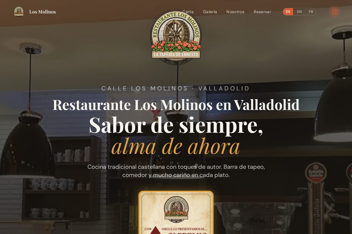 Mockup de la web Los Molinos